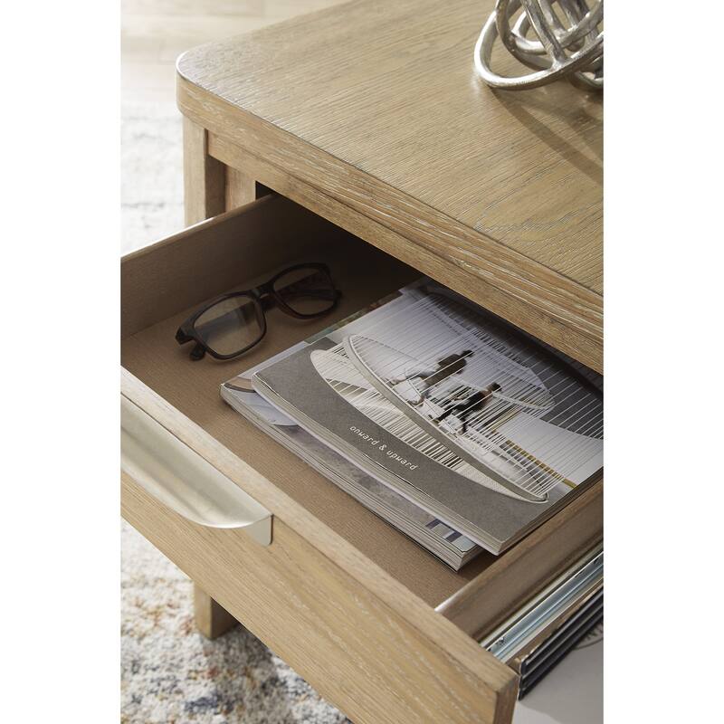 Signature Design by Ashley Rencott Brown End Table - 24"W x 26.13"D x 24"H