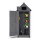 preview thumbnail 4 of 8, 70 Inch Double Slope Top Fir Courtyard Storage Room,Dark Gray