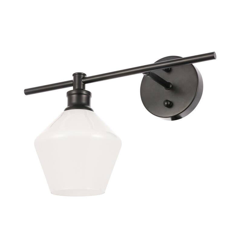 Gerald 1-Light Glass Left Wall sconce - 14.7/10.2 - 14.7/10.2