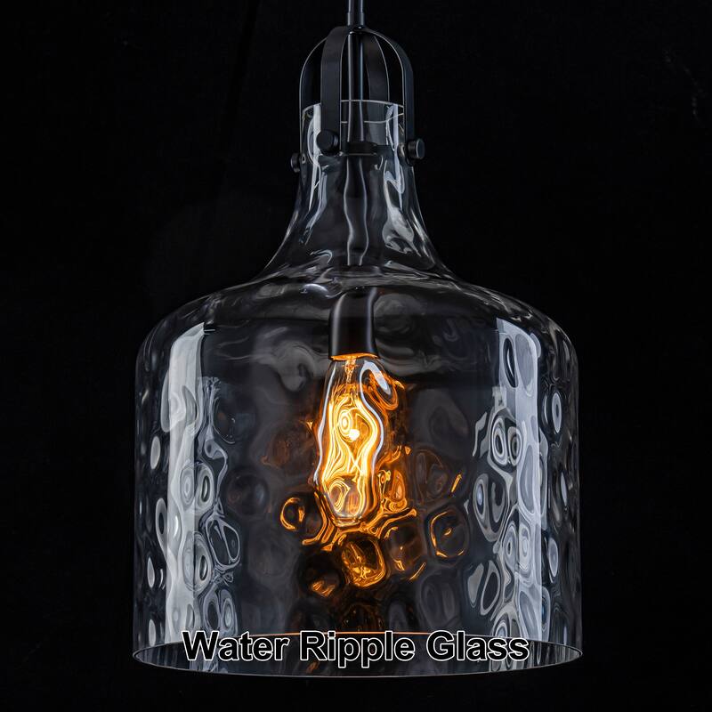 Starsky Modern 1-Light Clear Hammered Glass Pendant