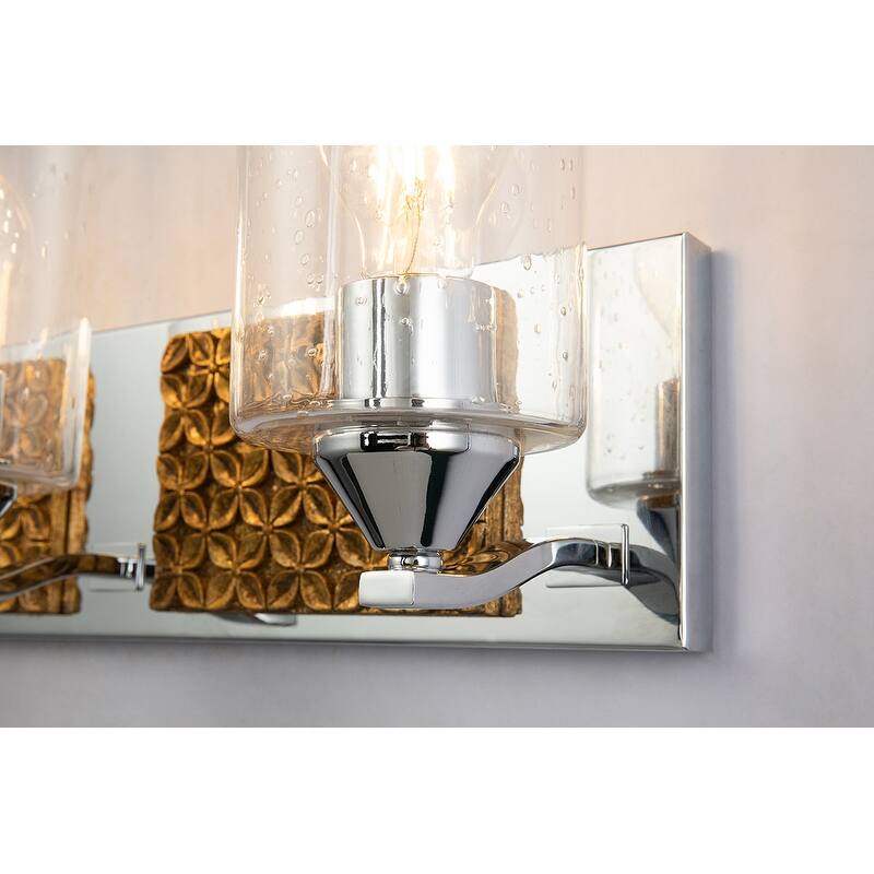 Chrome 3 Light Vanity Bath Light Textured