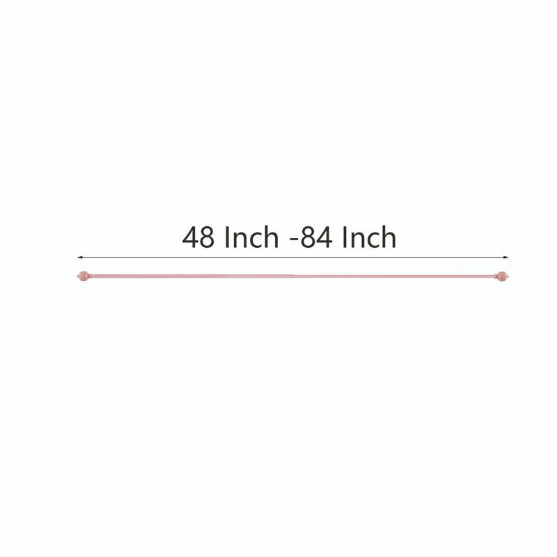 Acroma Adjustable Single Pink Curtain Rod for Window