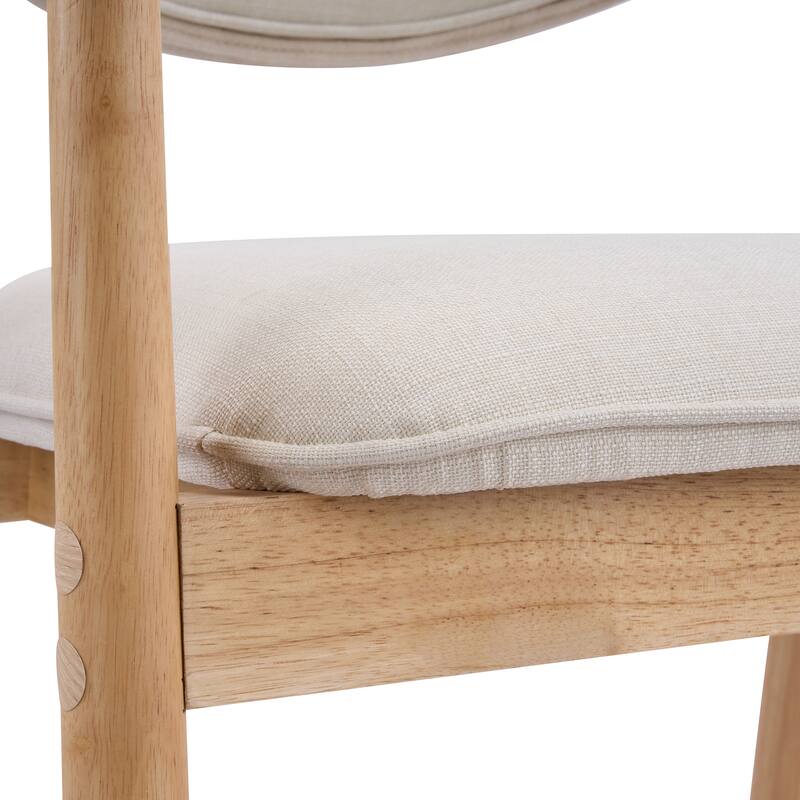 Christopher Knight Home - Modern Upholstered Rubber Wood Dining Chairs with Ergonomic Curved Back