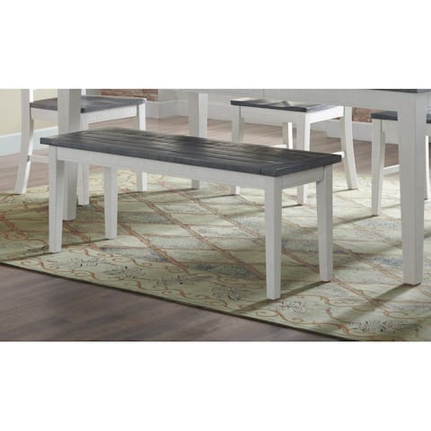 Monterey 45" Solid Wood Dining Bench, White Stain and Grey by Martin Svensson Home