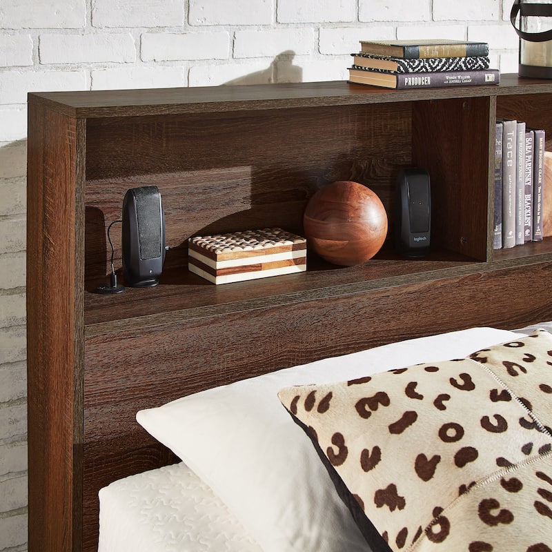 Malins Bookcase Queen Platform Bed with USBs by iNSPIRE Q Classic
