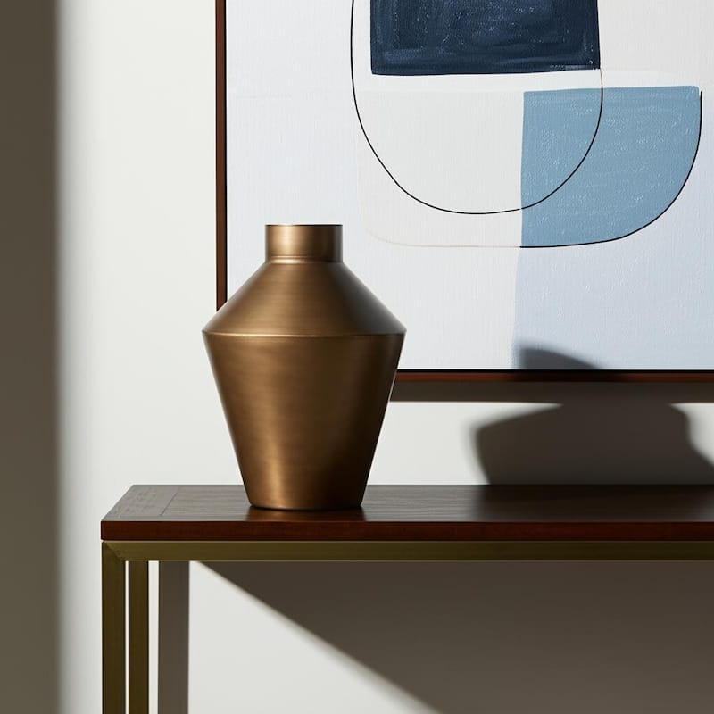 12" Antiqued Bronze Metal Trumpet Table Vase - 8.50 - Antiqued Bronze - 8.50