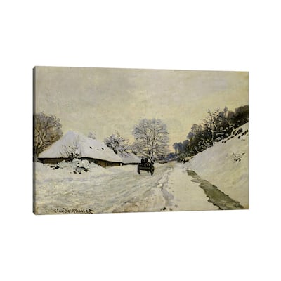 iCanvas "The Cart, or Road under Snow at Honfleur, 1865 " by Claude Monet Canvas Print