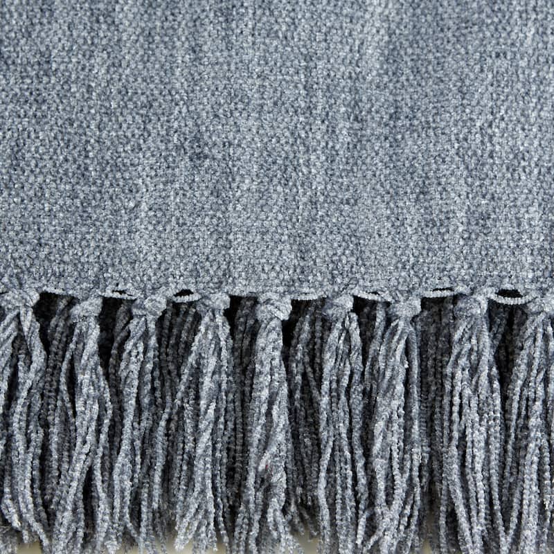 DII Soft Denim Blue Chenille Throw