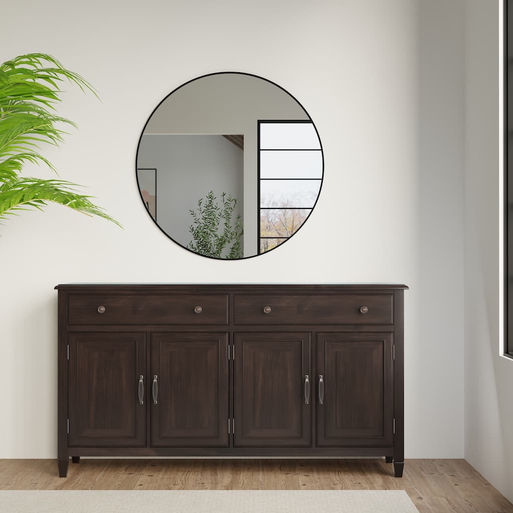 Wyndenhall Connaught SOLID WOOD 67" Wide Traditional Sideboard Buffet Storage Cabinet - 18 "d x 66.5" w x 36" h