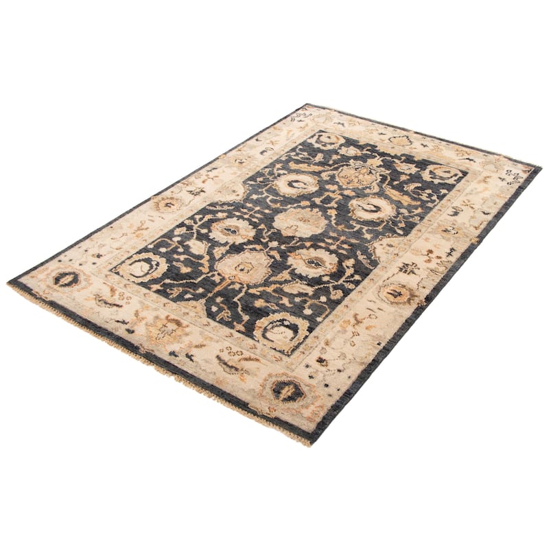 ECARPETGALLERY Hand-knotted Jules Serapi Dark Navy Wool Rug - 6'0 x 8'10