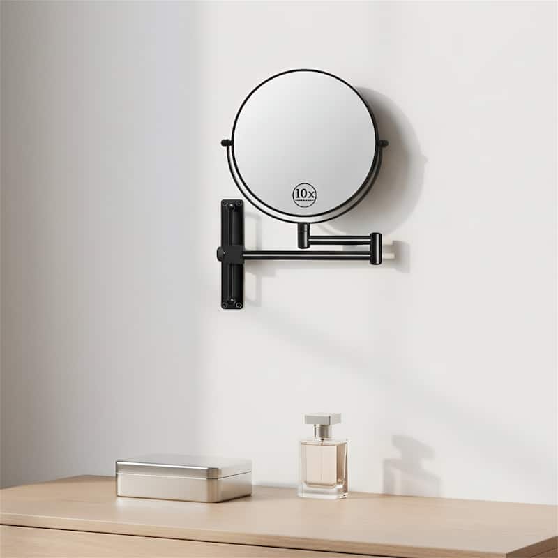 8" 1x/10x Magnifying Double Sided Vanity Mirror Height Adjustable