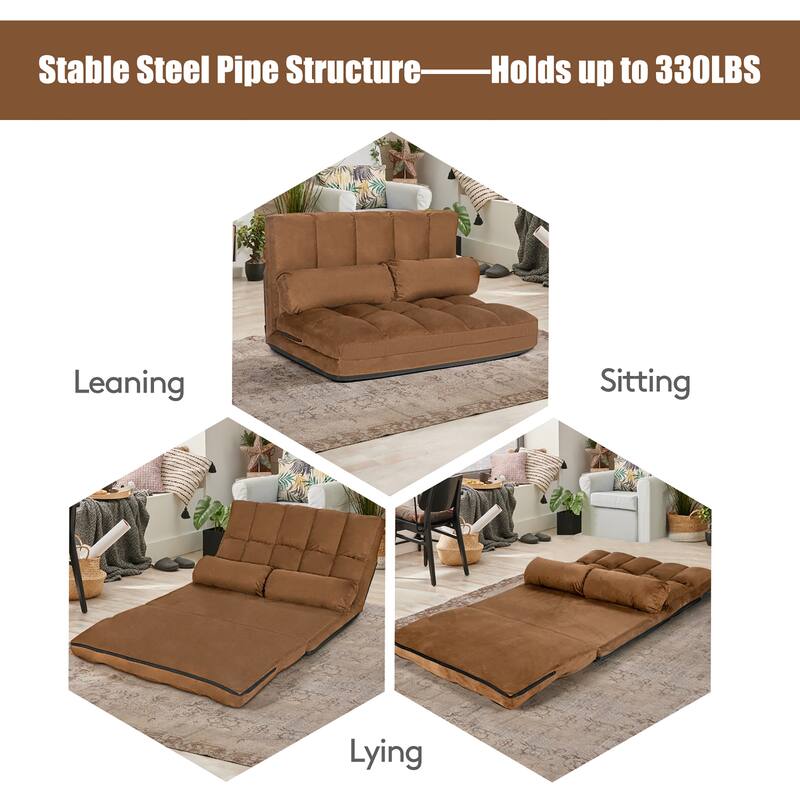 Costway Foldable Floor Sofa Bed 6-Position Adjustable Lounge Couch