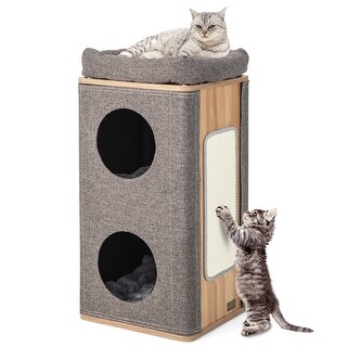 Scratching Center Lulu's World Cat Scratcher PawHut Cat Tree