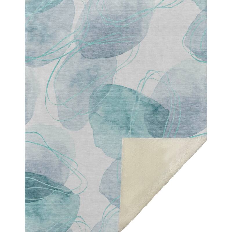 Premium Machine Washable Modern Glam Sherpa Throw Blanket