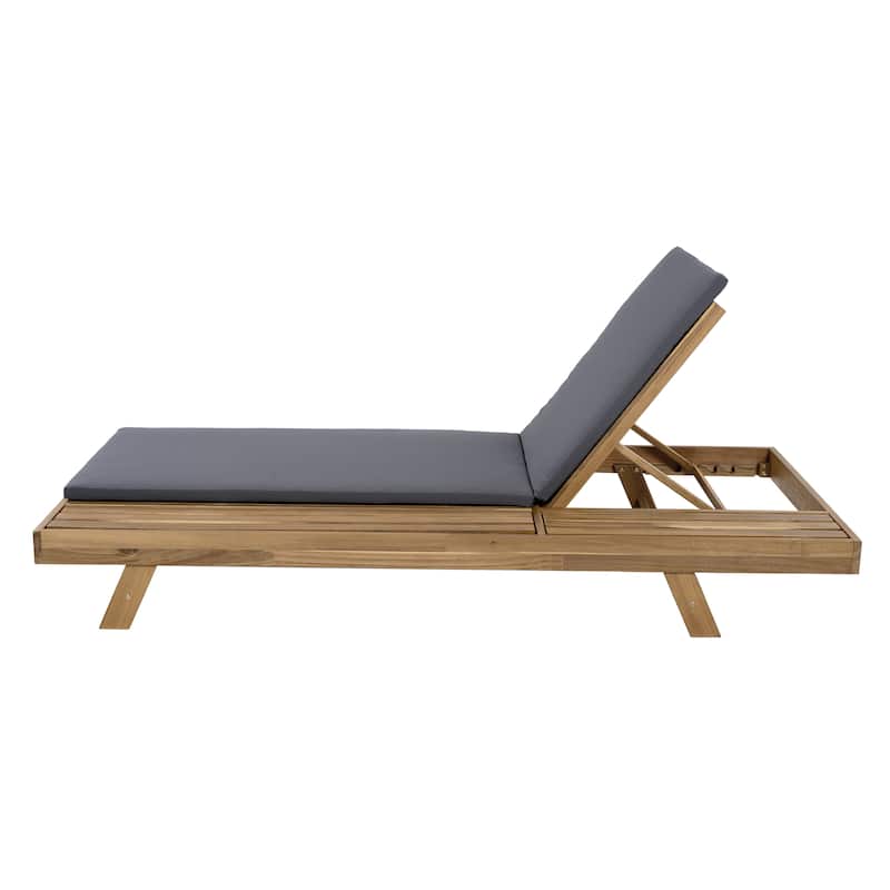 Christopher Knight Home - Maribel Modern Outdoor Acacia Wood 4-Position Adjustable Chaise Lounge with Water-Resistant Cushion