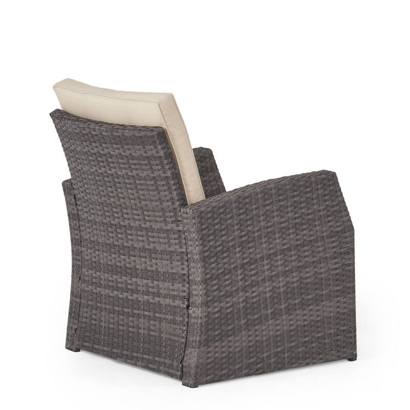 Sanger Wicker Outdoor Club Chairs with Cushions by Christopher Knight Home