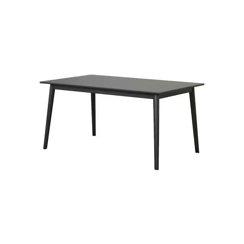 Baylee Rectangular Dining Table, Straight Legs, 60 Inch Black Wood Top