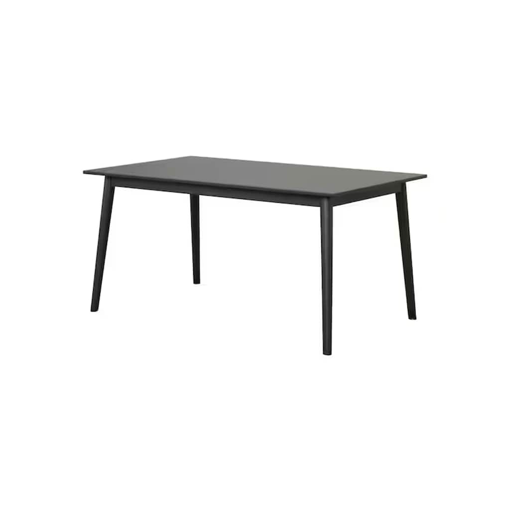 Baylee Rectangular Dining Table, Straight Legs, 60 Inch Black Wood Top