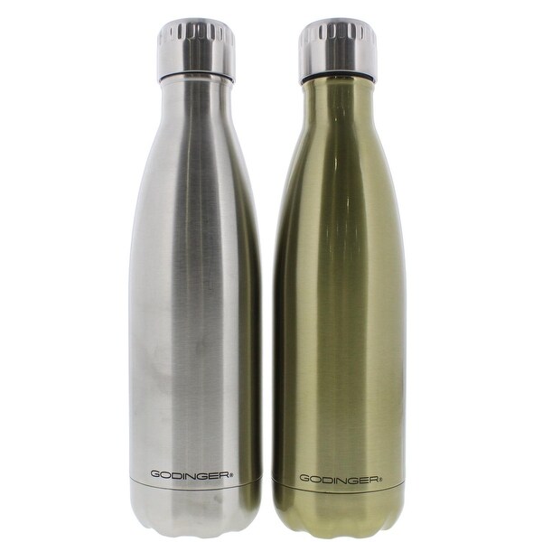 Godinger Water Bottle Stainless Steel Hot/Cold - stainless/shiny gold - 17 oz.