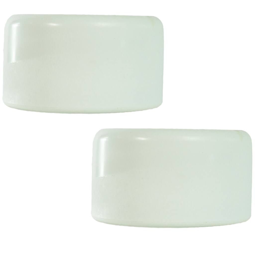 Set of 2 Smooth White Swimming Pool Ladder Bumper Cap Plugs 2.25"