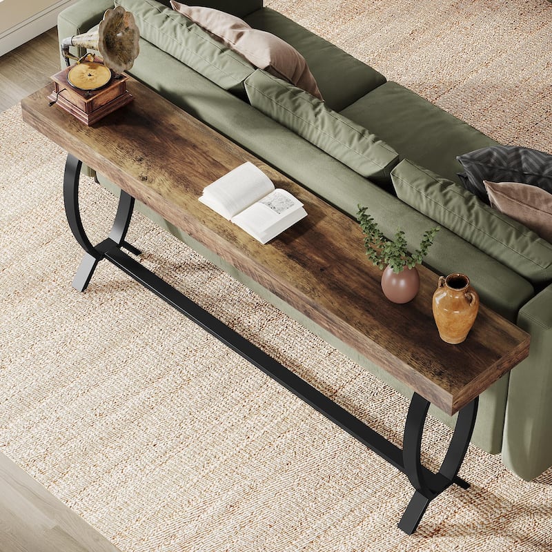 Farmhouse Entryway Table, 78.87 Inches Narrow Console Foyer Table