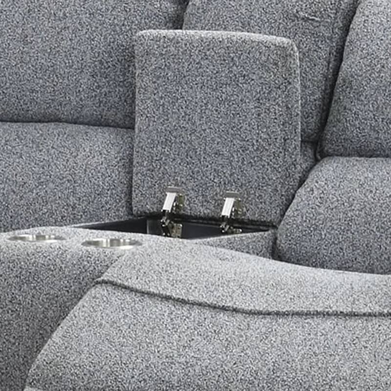 Cote Loveseat, Power Reclining, Gray Boucle, Center Console, 73 Inch