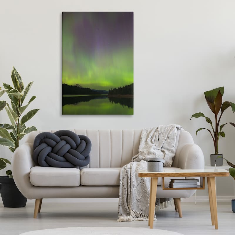 Stupell Green Aurora Landscape Canvas Wall Art Design By Nancy Crowell