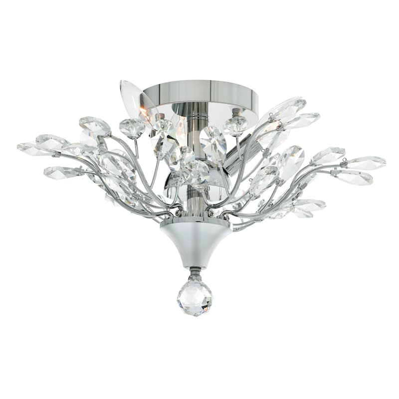 Ivy 3 Light 16in Chrome Drum Shade Flush Mount - Chrome