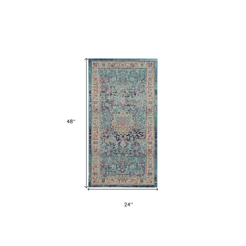 Fejac Power Loomed Distressed Floral Traditional Stain Resistant Area Rug By HomeRoots