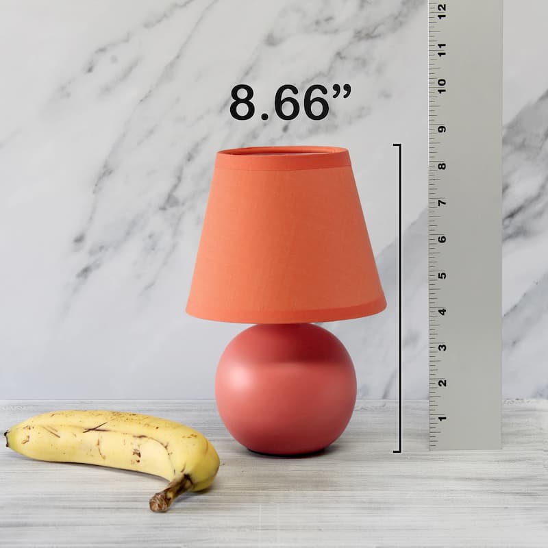 8.66" Petite Orb Lamp Two Pack Set w Matching Fabric Shade