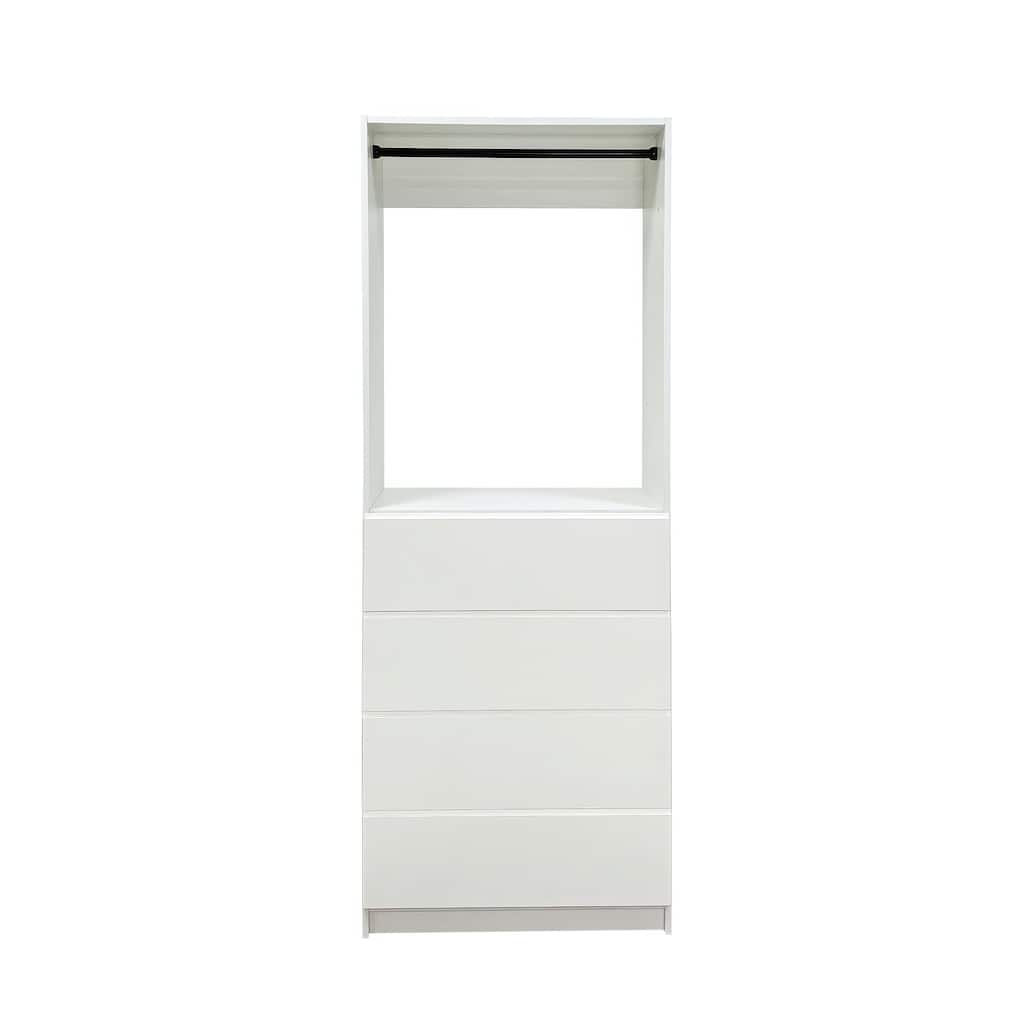 Prosper 32" White Wood Walk-in Closet with Two Rods - 31.4"W x 15.7"D x 83" H