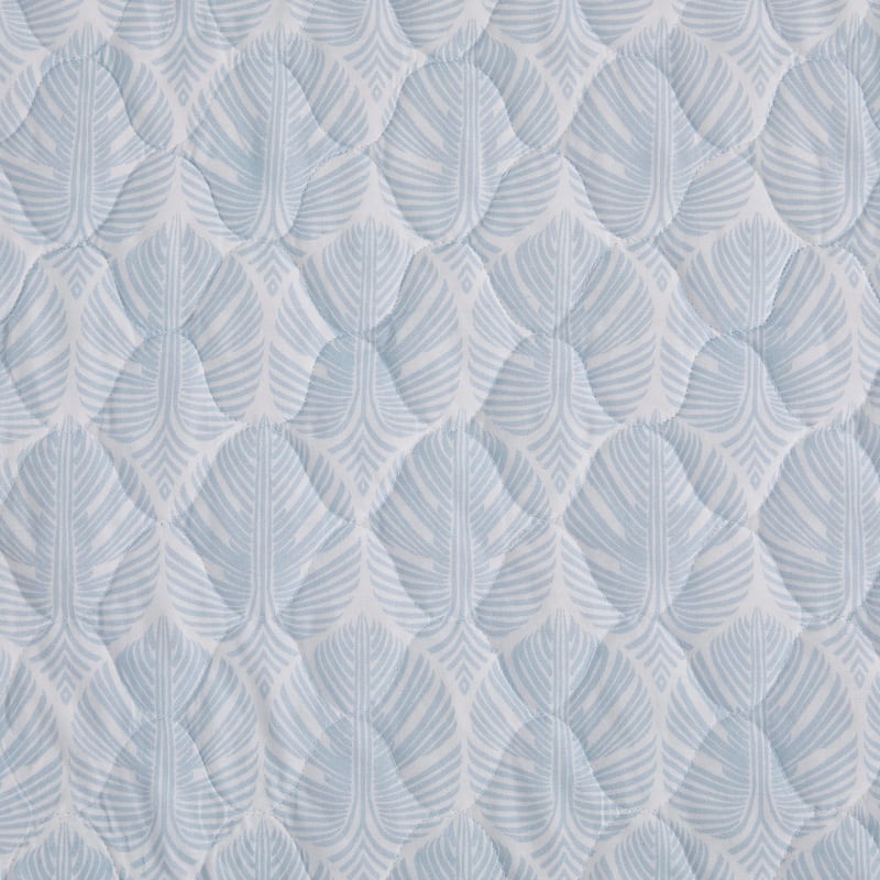 Tommy Bahama Line Palms Cotton Reversible Blue Quilt Set