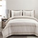 preview thumbnail 32 of 51, Lush Decor Farmhouse Stripe 3 Piece Quilt Set Neutral - Full - Queen