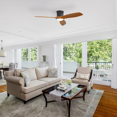 52 Inch Smart Ceiling Fan Light Remote 3 ABS Blades 18W Dimmable LED Energy Saving Reversible DC Motor