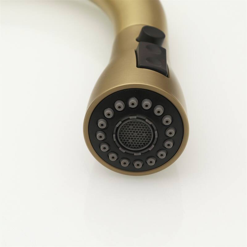 Kitchen Faucet with Pull-Out Sprayer & Deck Plate, Gold Nickel