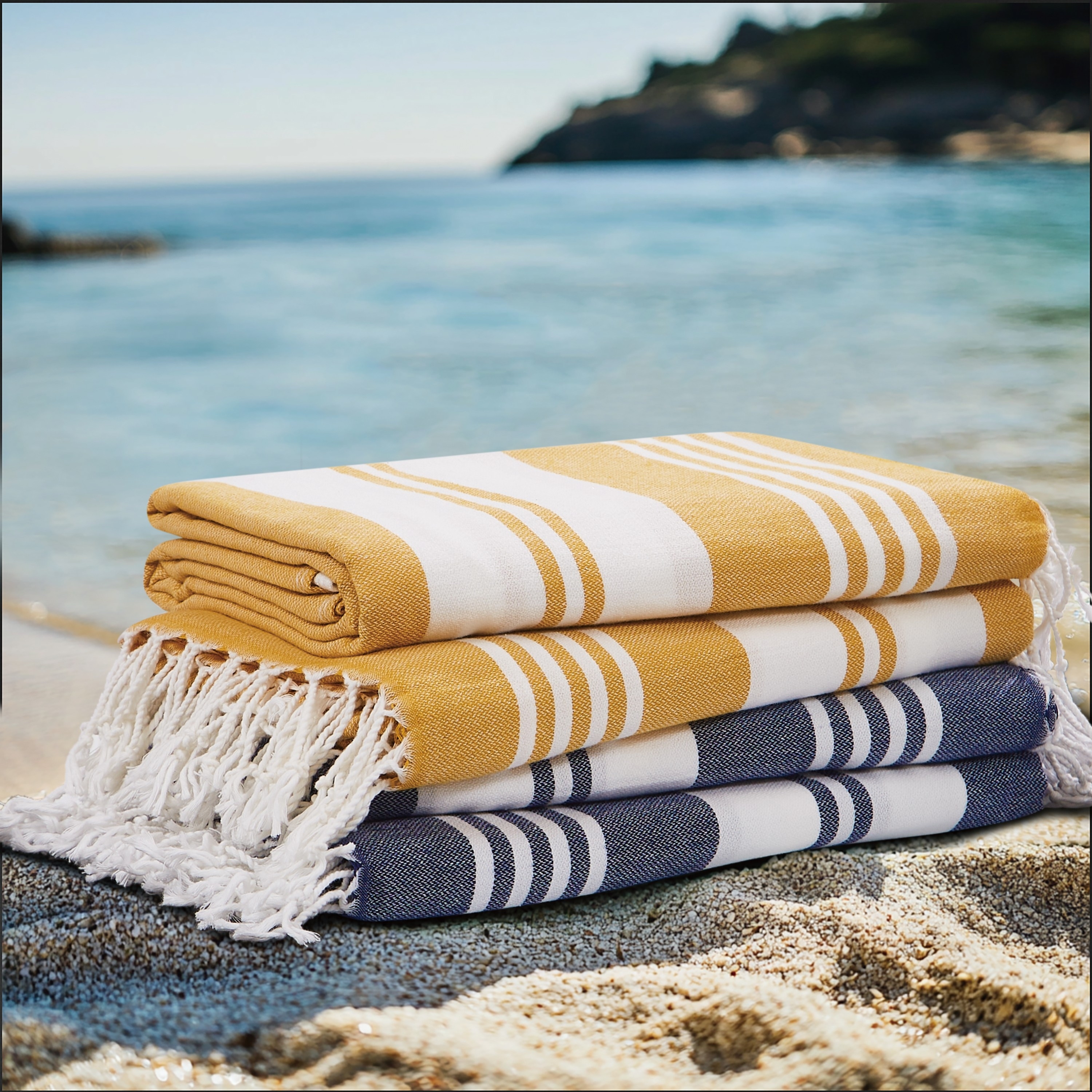 Oceanfront Resort Salty Stripe 4 Pack Sand Free Beach Towel