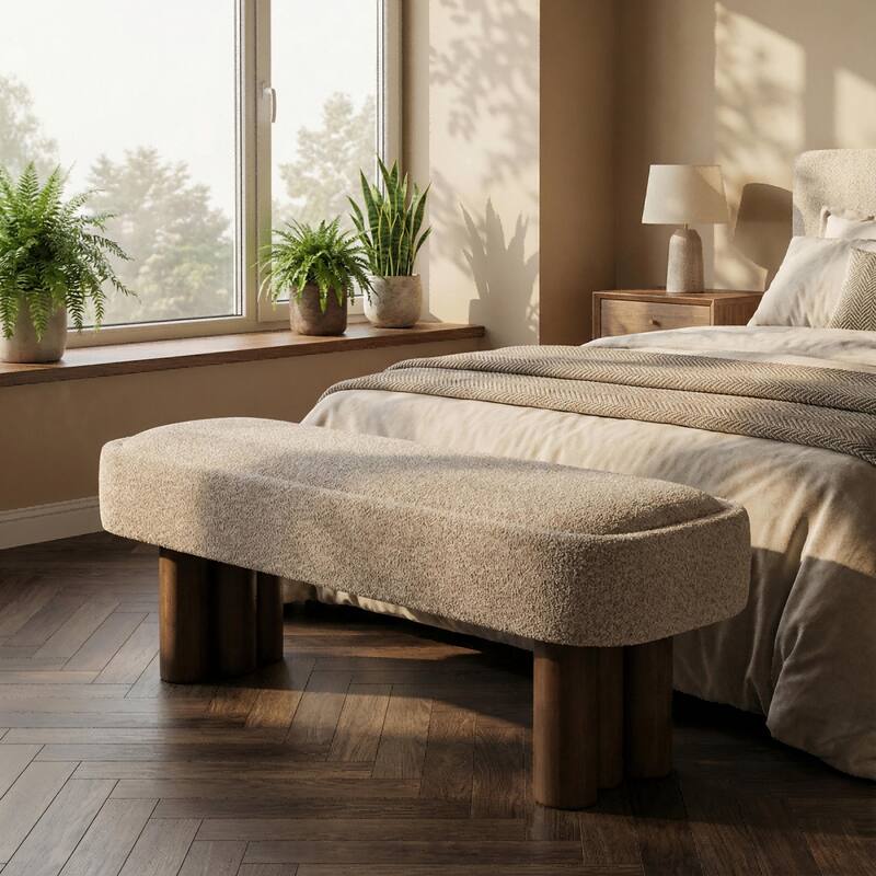 Christopher Knight Home - Modern Upholstered Dining Bench with Padded Seating