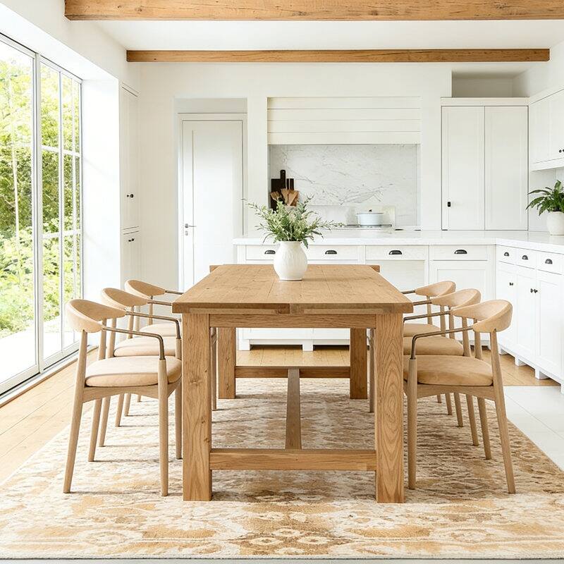 63-Inch Solid Wood Dining Table, Rustic Kitchen Room Table For 6