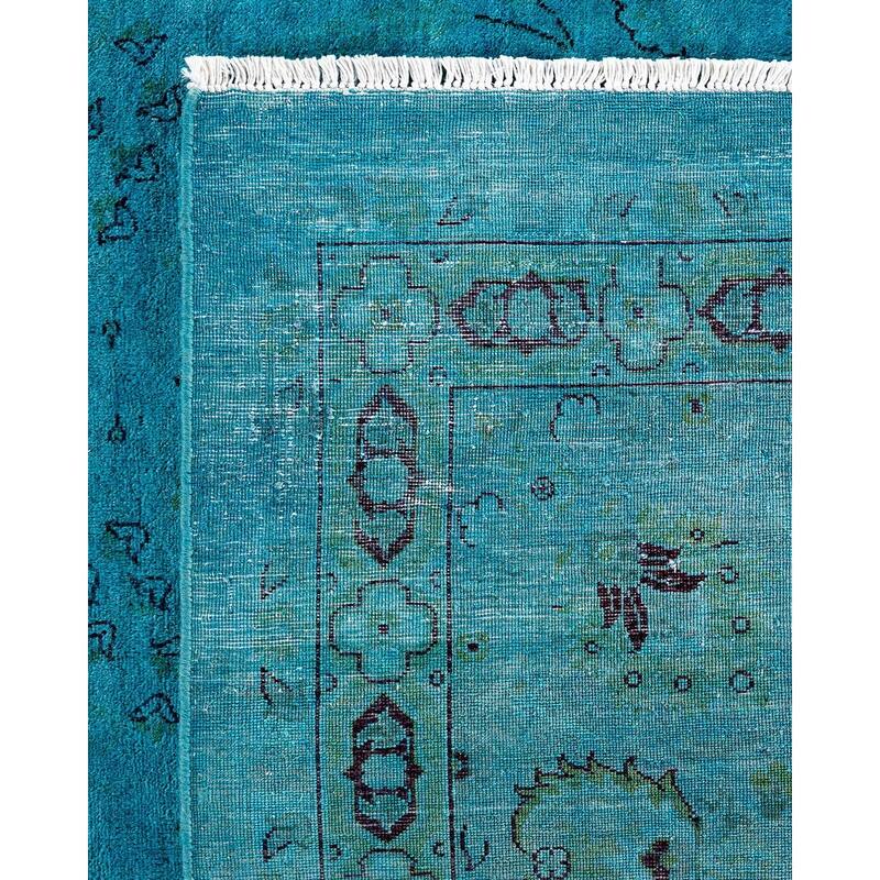 Fine Vibrance, One-of-a-Kind Hand-Knotted Area Rug - Blue, 9' 2" x 12' 5" - 9' 2" x 12' 5"