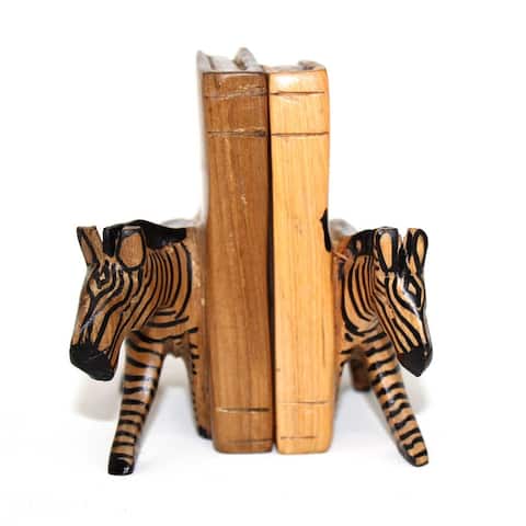 Handmade Jacaranda Wood Safari Bookends (Kenya)