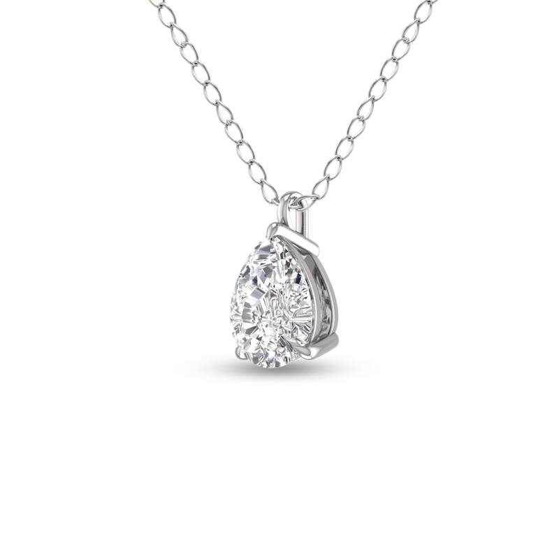 Marquee Lab Grown 1/4 Carat Pear Solitaire Diamond Pendant in 14K White Gold