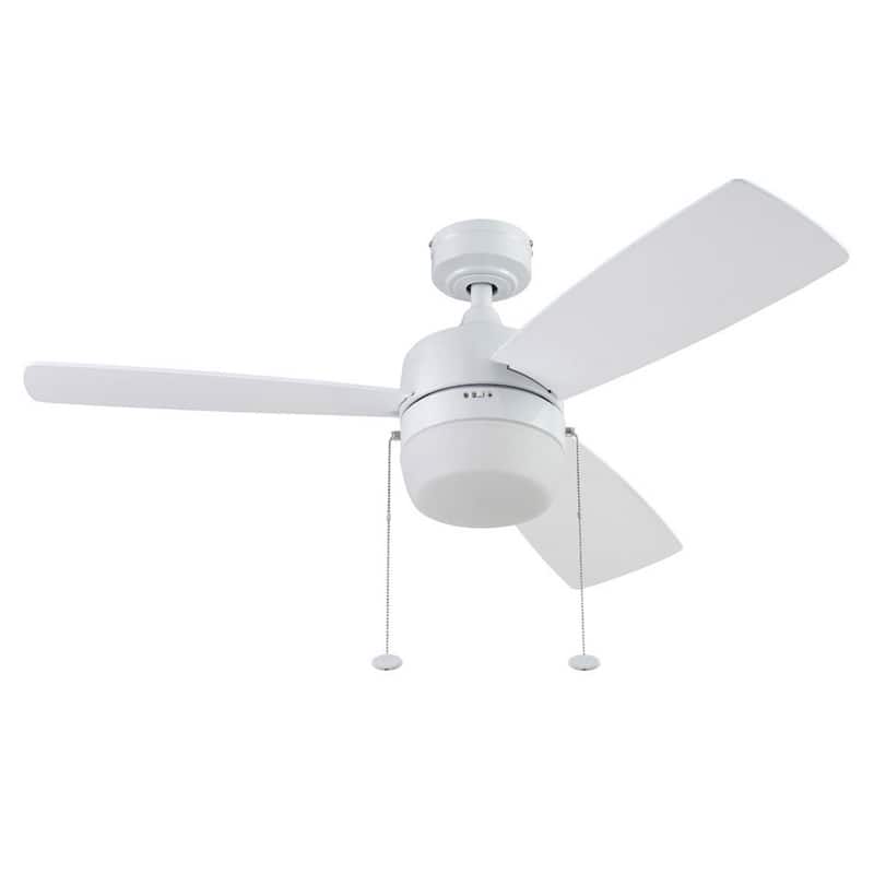 44" Honeywell Barcadero Matte Black Contemporary Indoor LED Ceiling Fan with Light, Pull Chain