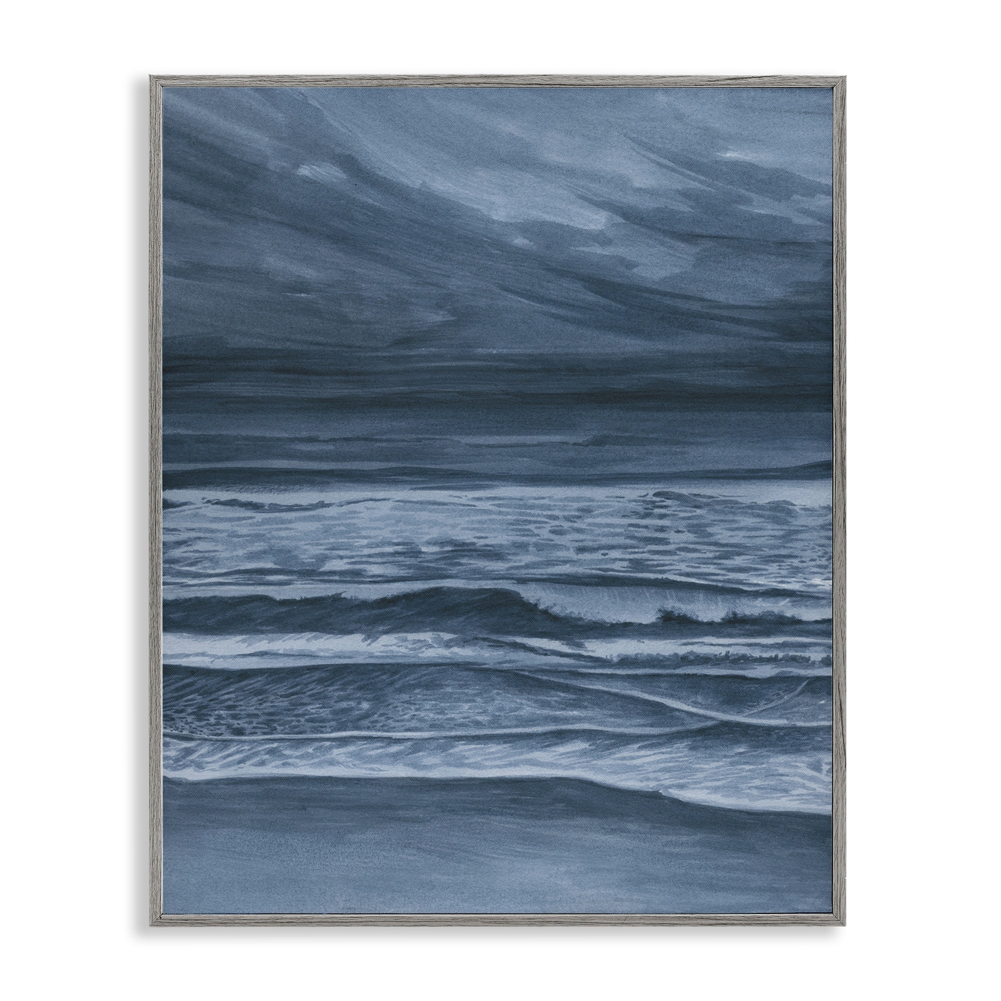 Stupell Dramatic Sea Storm Coast Framed Giclee Art Design By Grace Popp