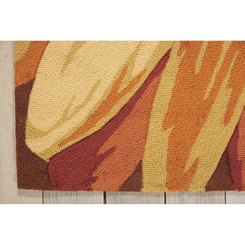 Gani Floral Traditional Stain Resistant Low Pile Area Rug By HomeRoots - 33' X '21' X '0.25