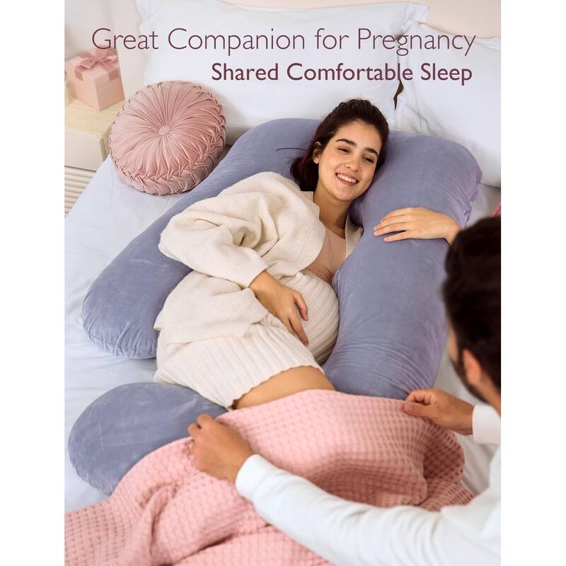 Pregnancy Pillows for Sleeping, U Shaped Full Body Maternity Pillow with Removable Cover