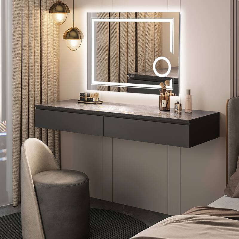 Extra Large LED Wall Mounted Bathroom Vanity Mirror Makeup Shaving with 3X Magnifier