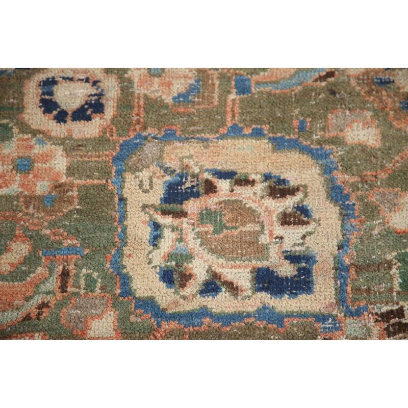 Hand Knotted Oriental 100% Wool Carpet Traditional Floral Coral Mashad Area Rug - 11' 4'' X 10' 3''