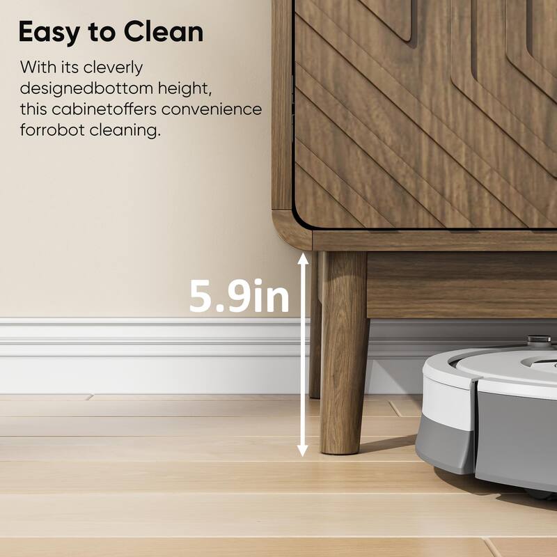 Modern Carved 2 Door Sideboard Buffet Cabine Accent Cabinet with Adjustable Layer Board, for Living Room, Kitchen