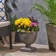 preview thumbnail 11 of 15, Simba Roman Lionhead Accents Chalice Lightweight Concrete Garden Urn Planter by Christopher Knight Home