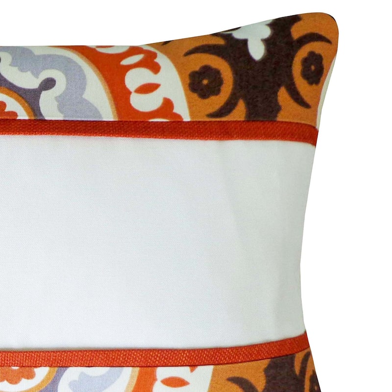 Jiti Outdoor Waterproof Bohemian Eclectic Zanihe Abstract Medallion Pillows Cushion for Pool Patio Sofa 12 x 18